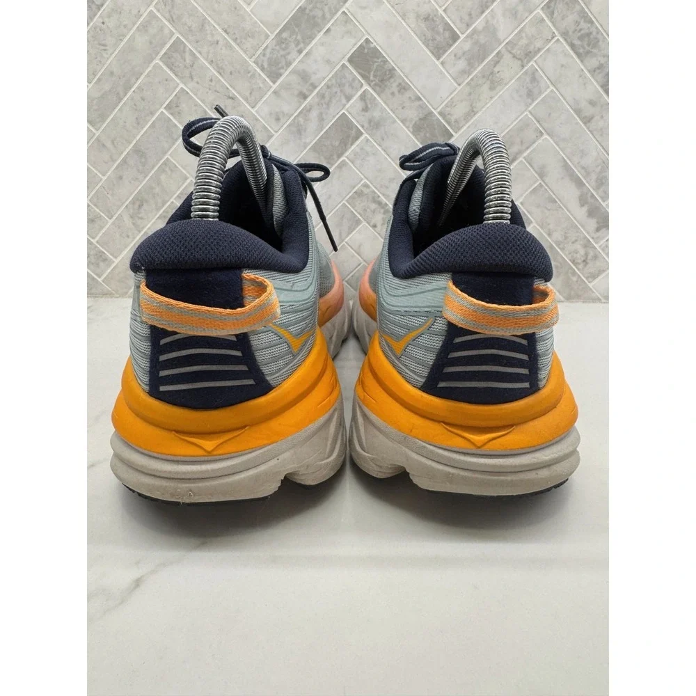Hoka One One Bondi 7 Running Shoes Womens 8 Orange Blue Haze Athletic Sneakers